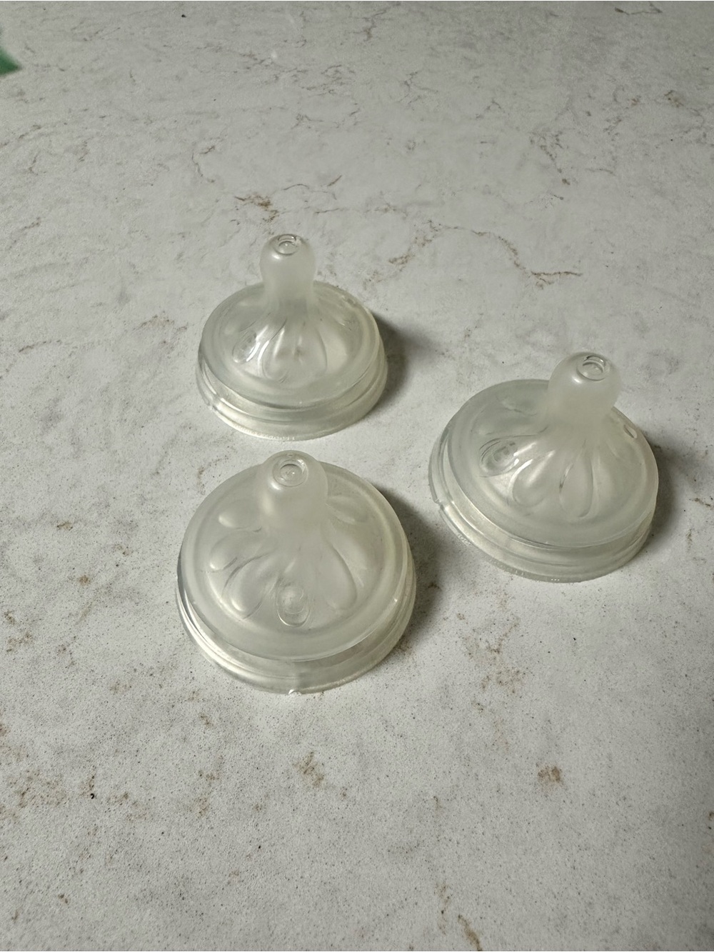 Set of 3 Clear Silicone Baby Bottle Nipples